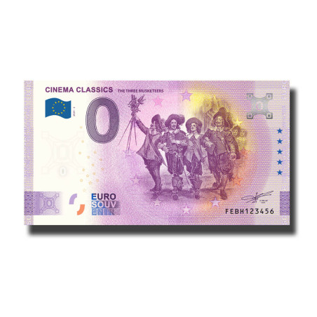 0 Euro Souvenir Banknote Cinema Classic The Three Musketeers Malta FEBH 2024-2